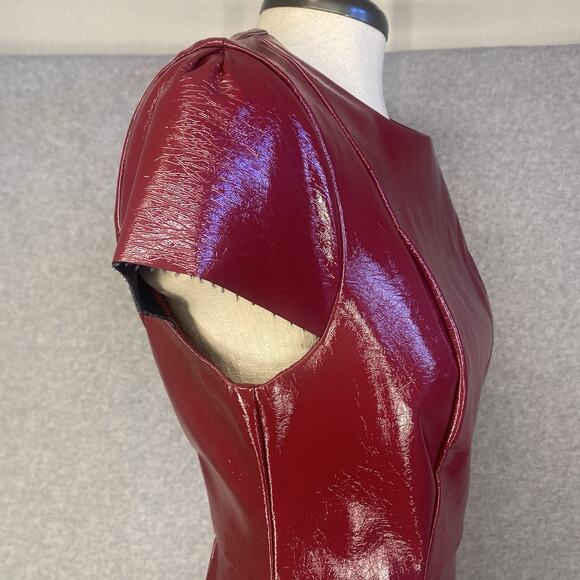 🍷 BCBGeneration Burgundy Pleather Mini Dress NWT - Picture 10 of 16